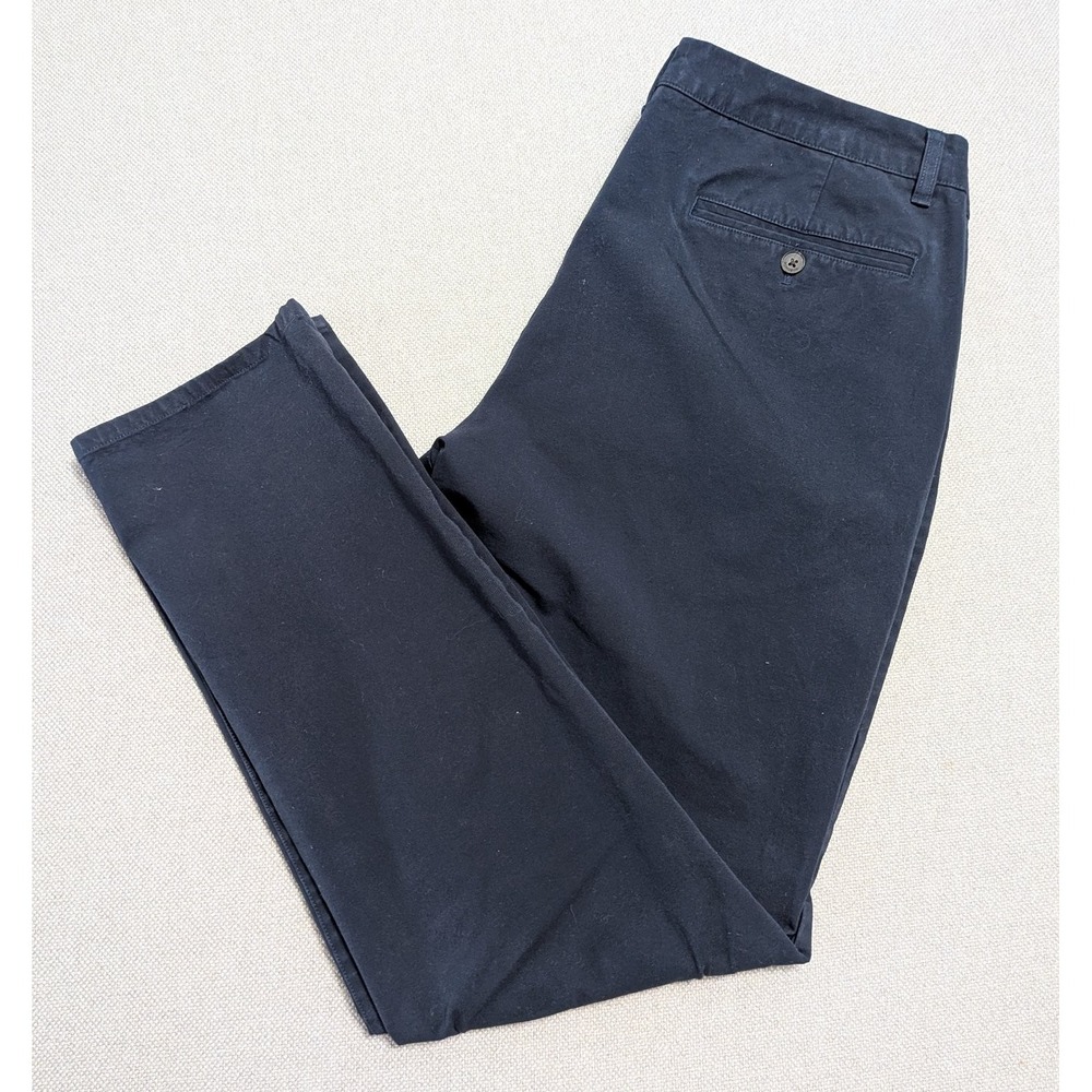 BONOBOS Pants Men's Navy Blue 36x32 Tailored Fit Cotton Stretch Chinos Office